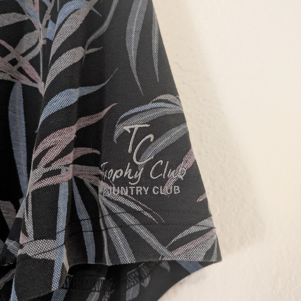Travis Mathew Pima Cotton Blend Black Tropical Print Golf Polo - Picture 5 of 8